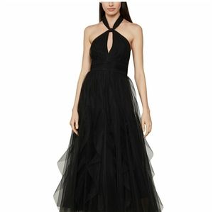 BCBGMAXAZRIA Tulle Halter-Neck Dress
